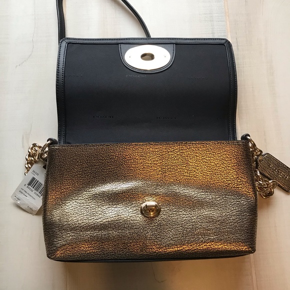 SOLD|Coach Gold Crosstown Leather Purse Bag Small - Picture 7 of 11